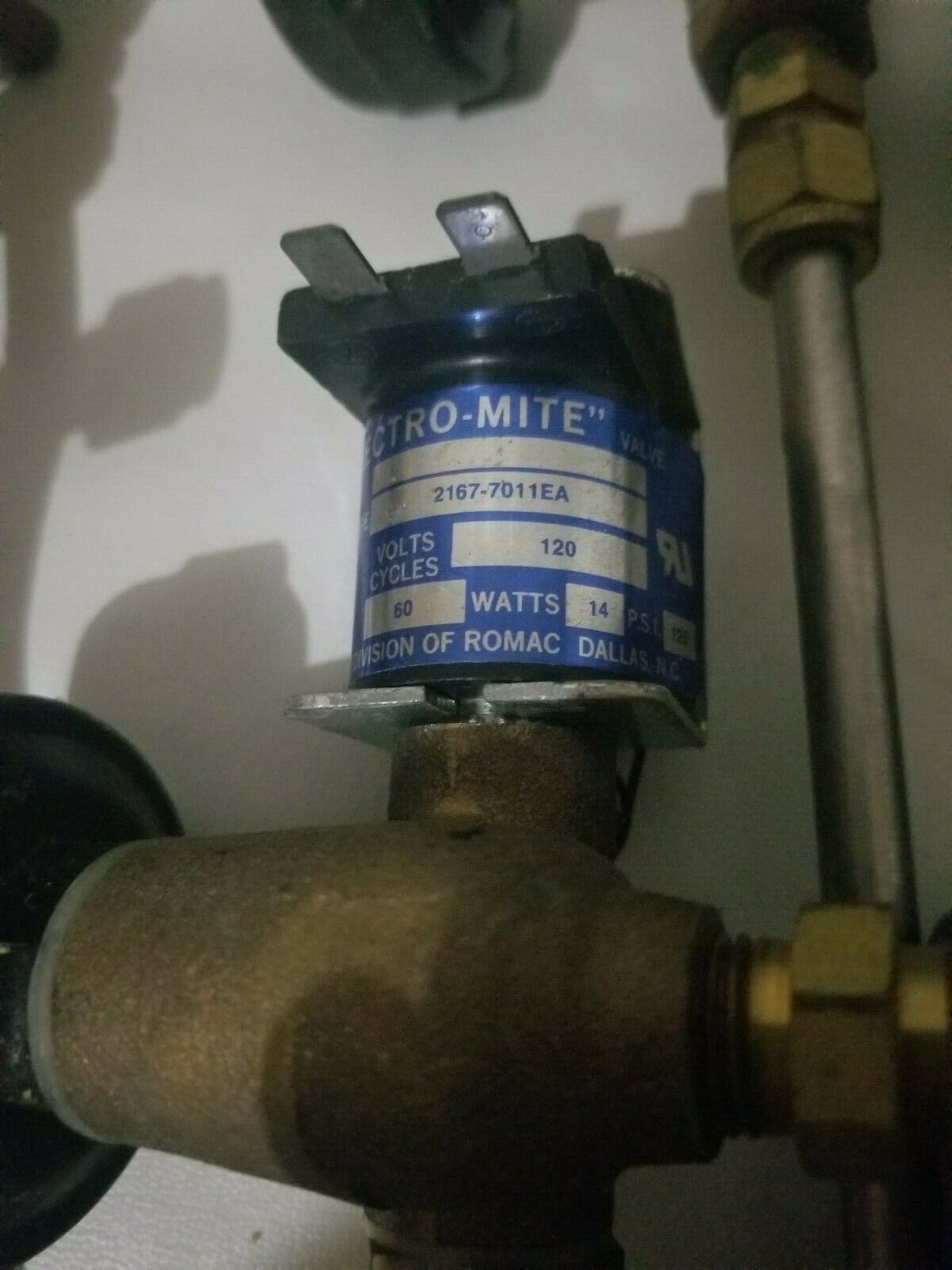 Electro-mite 2167-7011EA valve, 120VAC, 60Hz, 14W, 125PSI for Bunn O Matic