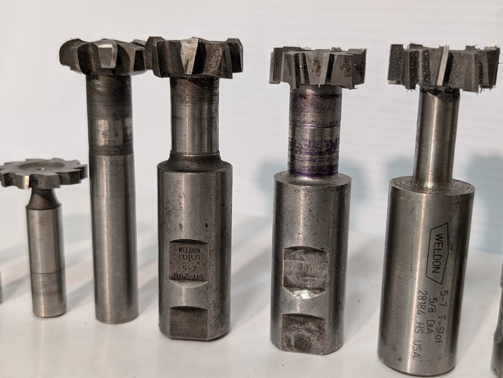 (21) Weldon T-Slot Cutters, Assorted, Includes 3/4 6-7, 5/7 5/8, See photos