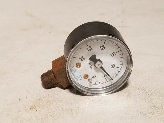 Vaccon 0-30 in Hg, analog air pressure gauge, manometer