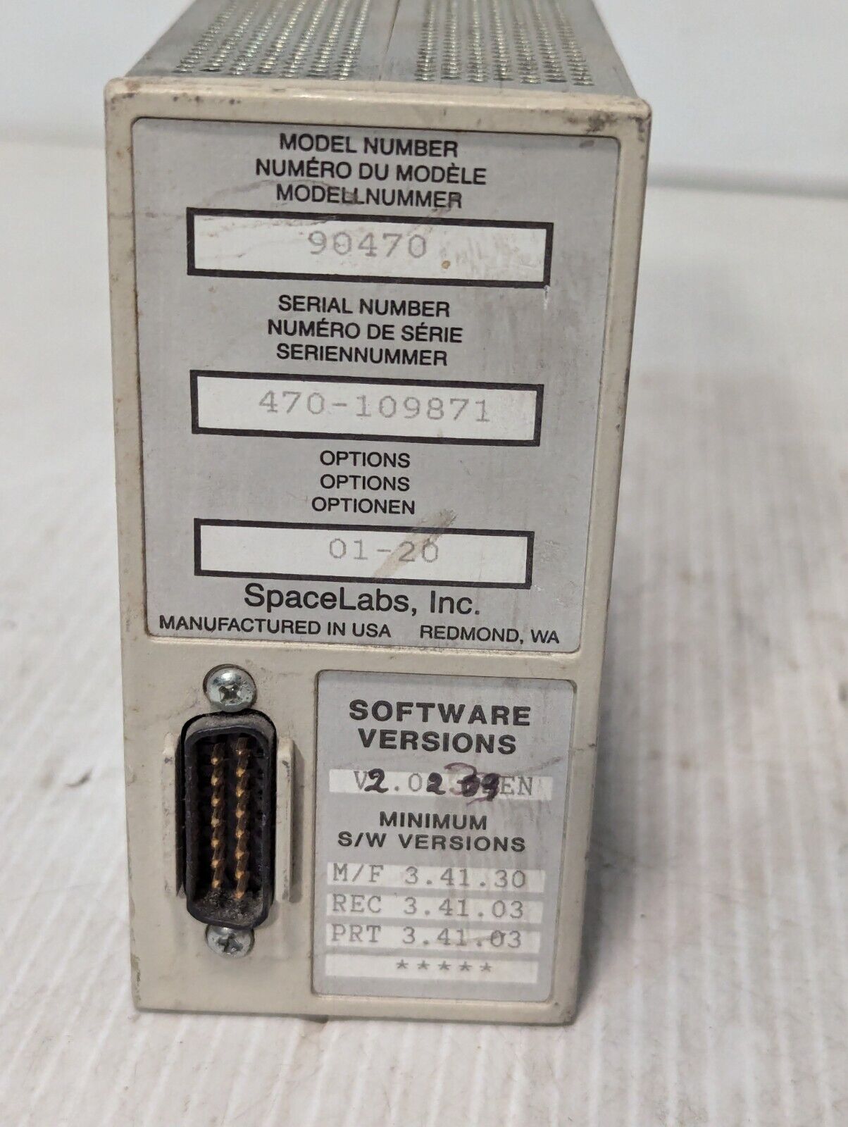 Spacelabs 90470 01-20 ECG/Resp Multiview Patient Monitor Module - Free Shipping