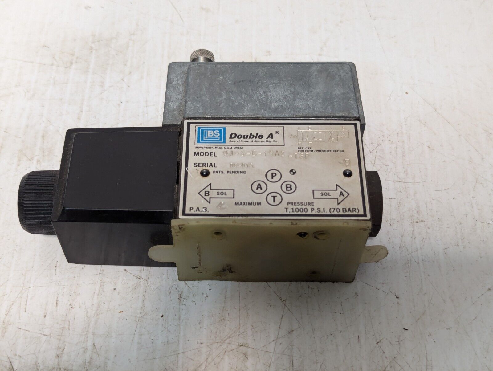 Double A QJ-3-C-10A2-TSP Hydraulic Solenoid Valve - Free Shipping
