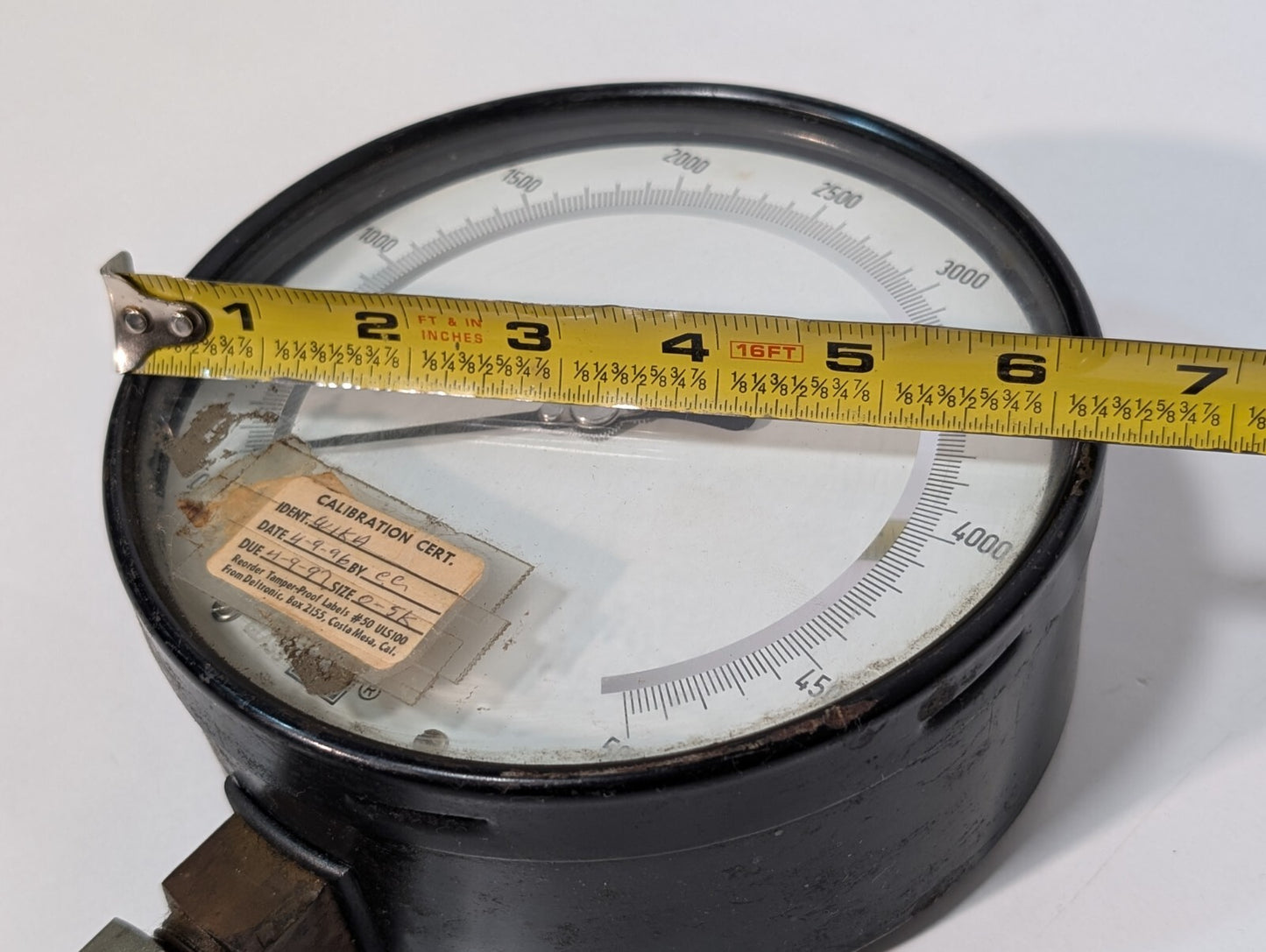 WIKA Test Gauge, 6" Dial Face, 0-3000psi Gauge, 1/2"npt, 20psi Dial Increments