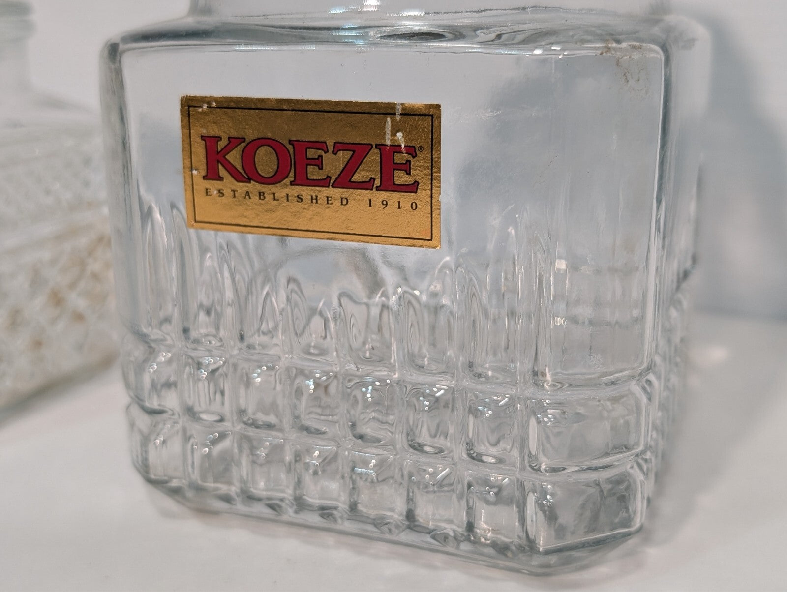 (2) Vintage Koeze Glass and KIG Canister Jars, Kitchen Storage as pictured