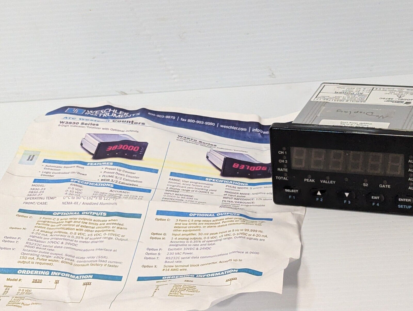 Automatic Timing & Controls 3870C Single and Dual Channel Panel Meter  **PARTS**