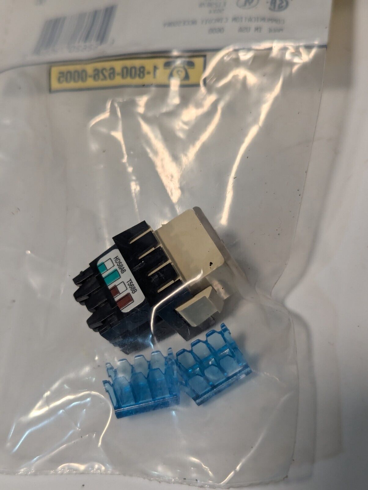Lot of 9 Hubbell HD58A6 CAT 5+ T568B Jacks, Off White, Power Sum - Free Shipping