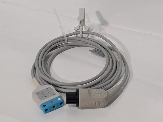 AAMI D-1340 6 Pin to 3 Lead Single (Din) ECG Trunk Cable, Blk, Red, White Leads