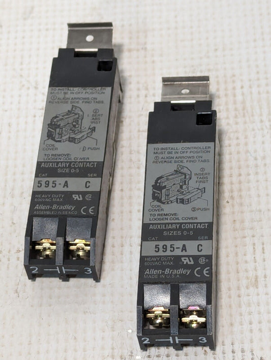 Allen Bradley 595-A Heavy Duty Size 0-5 Auxilary Contact - Free Shipping