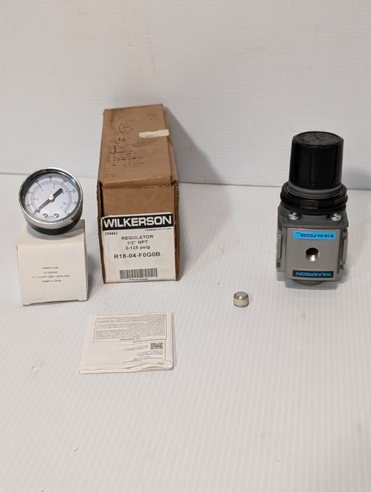 Wilkerson R18-04-F0G0B Air Pressure Regulator w/Pressure Gauge - Free Shipping