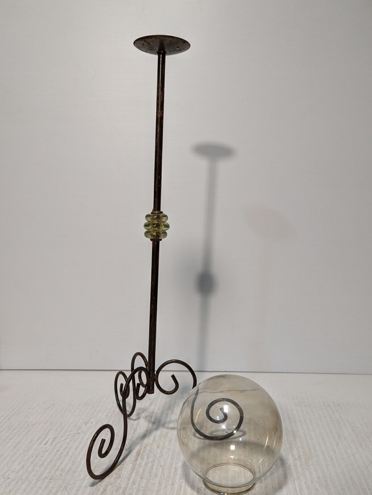 Unique and Rare Wrought Iron Pedestal Display \ Candle Holder - Free Shipping