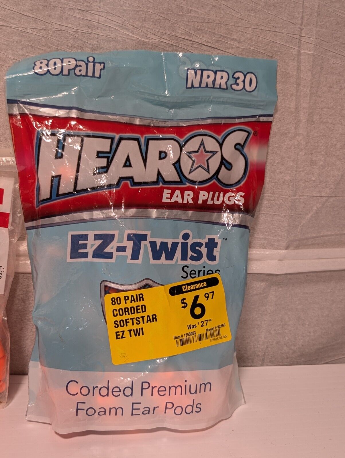 Lot of 19 Packs of 3M + Hearos Brand Disposable Earplugs