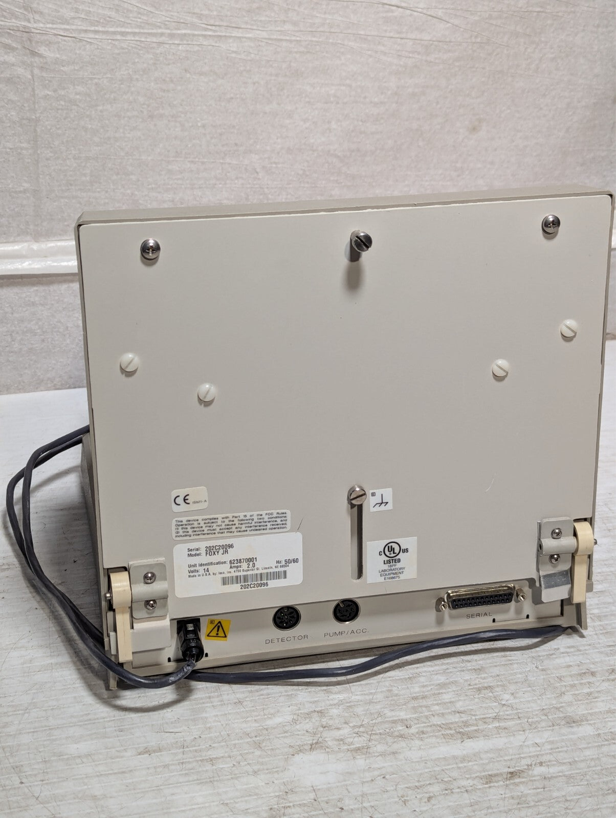 Teledyne ISCO Foxy Jr 623870001 Fraction Collector with 144 Tube Vial Tray