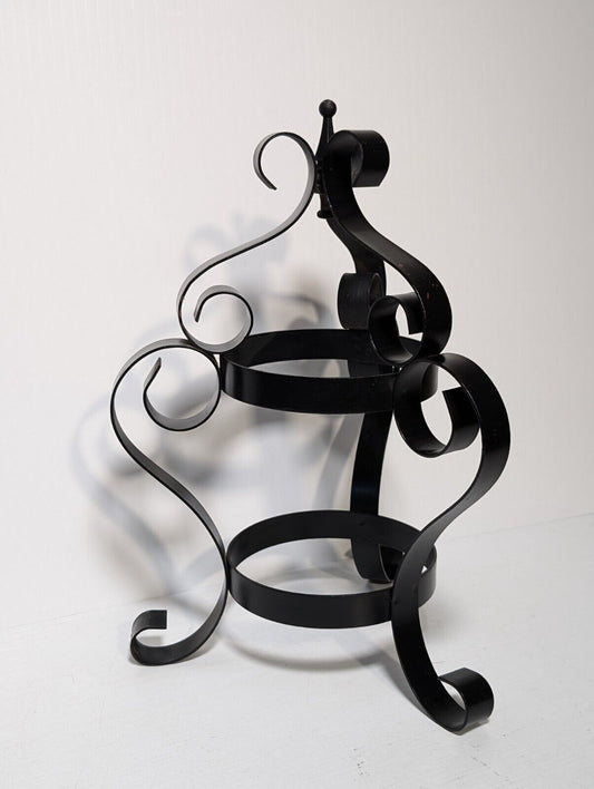 Vintage and Ornate Free-standing Wrought Iron Display Stand, 17" Tall x 11" Wide