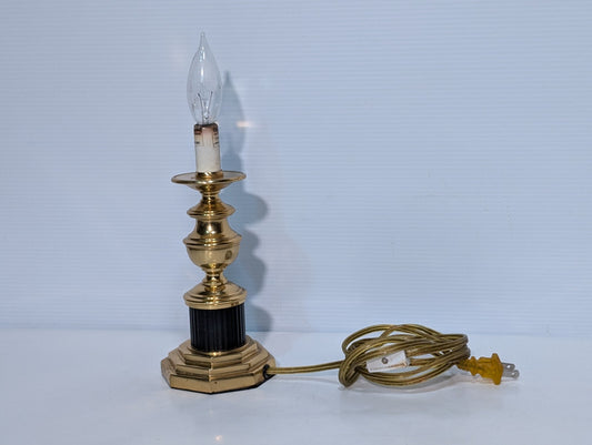 Vintage Brass Table Lamp, Mid Century Modern, No Lamp Shade 12" Tall, 3.75" Wide