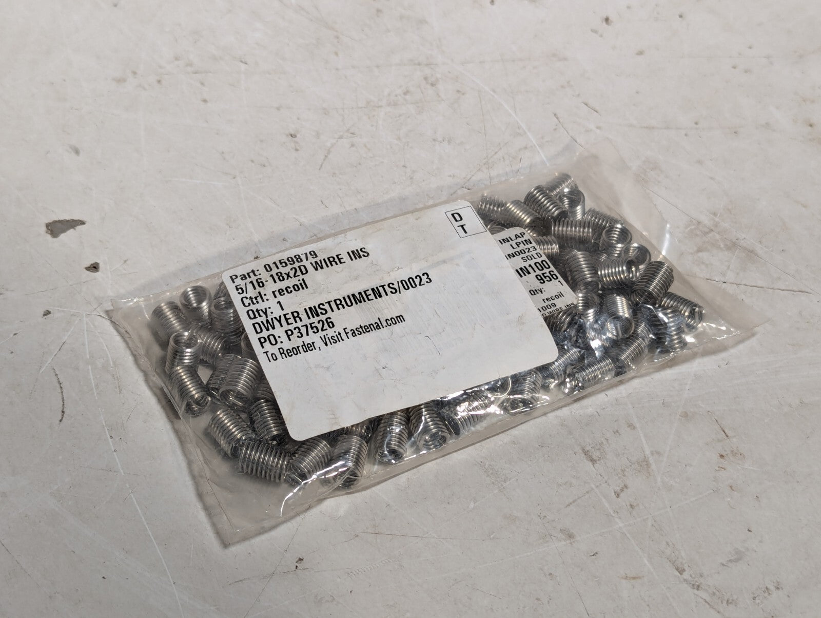 (100) RECOIL 03054 5/16"-18 Thread Size Stainless Steel STI Thread Repair Insert
