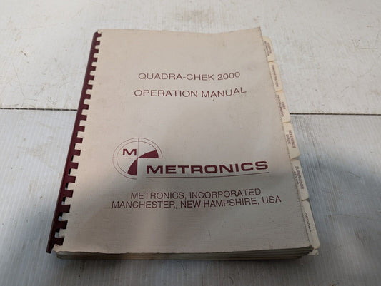 Vintage Metronics Quadra-Chek 2000 Operation Manual