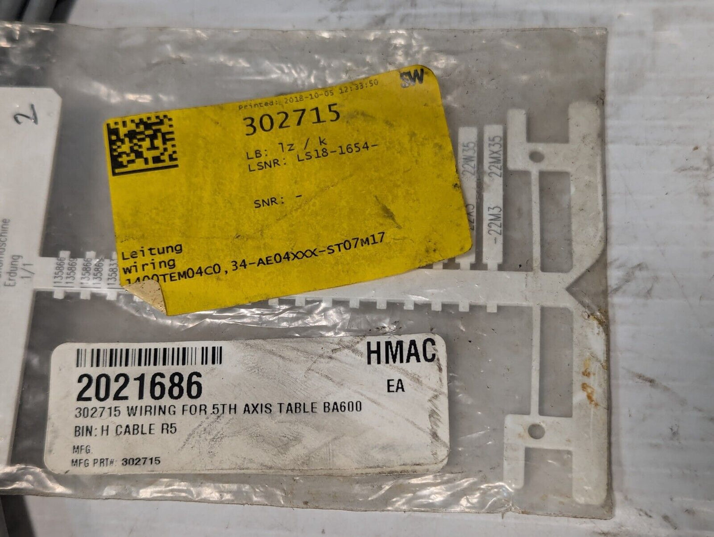 Lot of 2 Lapp Kabel Specialty Wiring for SW BA600 Machining Center - Free Ship