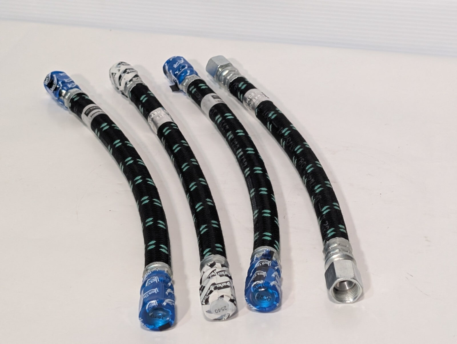 (4) Parker, Sullair, Ultra Clean 249608-019 Freightliner Fuel Line Braided Hoses