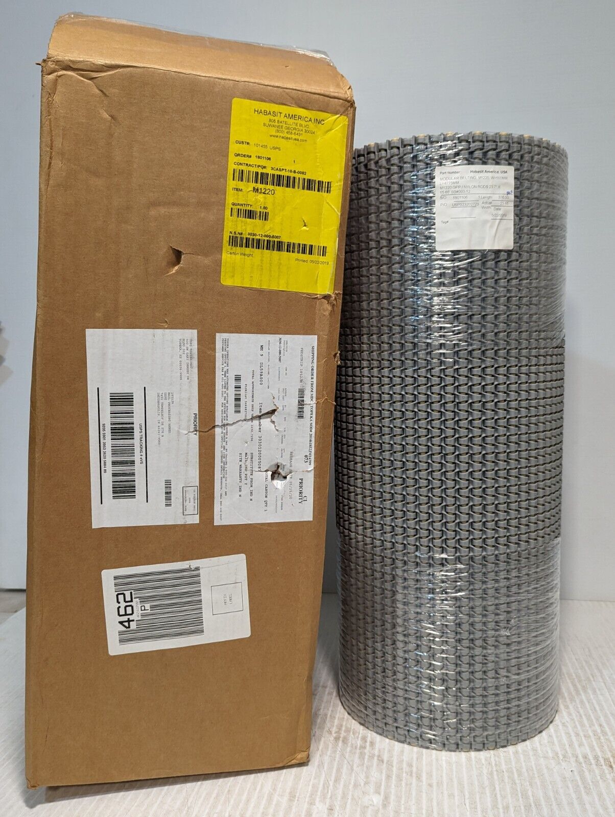 Habasit M1220 Modular Belting, W=600mm, L=4775mm - Free Shipping