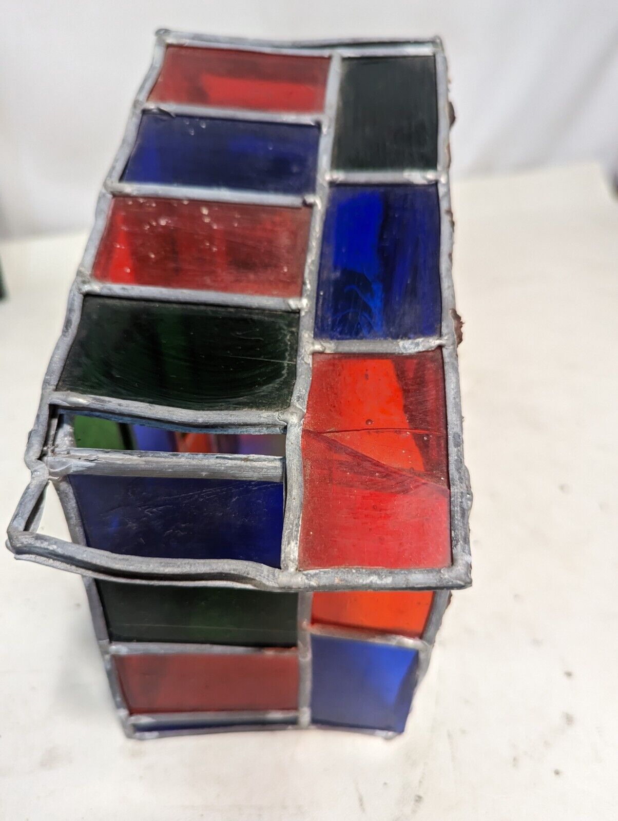 Stained Glass Manger \ Building  12"h x 9"w x 4"d  Unique Handmade Item