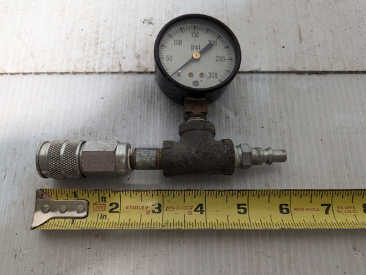 USG GY Pressure Gauge w/Fitting, 300psi, 6"+Returns