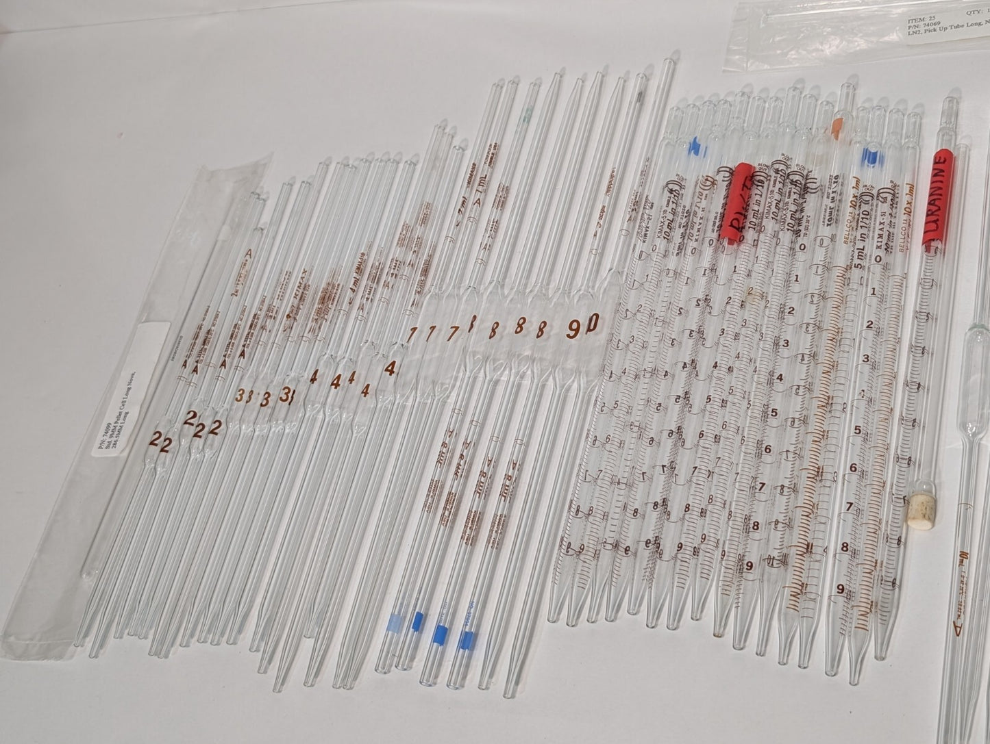 (50) Kimble KIMAX-51 Class Reuseable Volumetric Pipette Pipet, 2mL 4mL 5mL 10mL