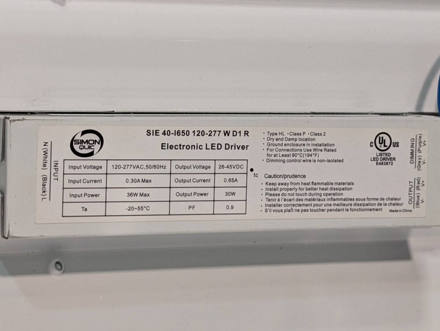 Sylvania 4' Retrofit Strip, 61476, 5000K Daylight, 0-10V Dimmable, 30W, 120-277V
