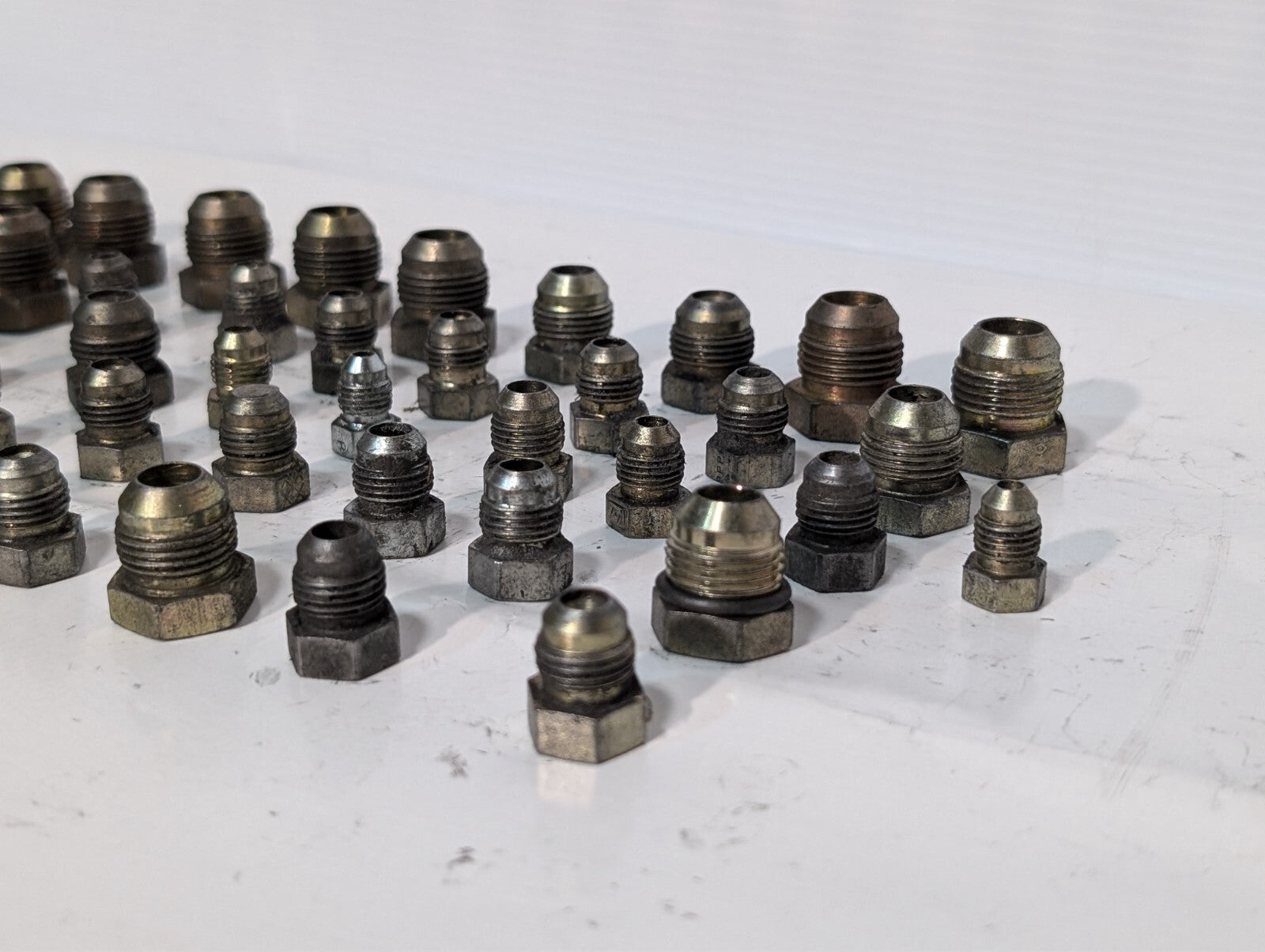 (65) Small Fitting and Adapters Steel Weld Hex Head Thread Valve