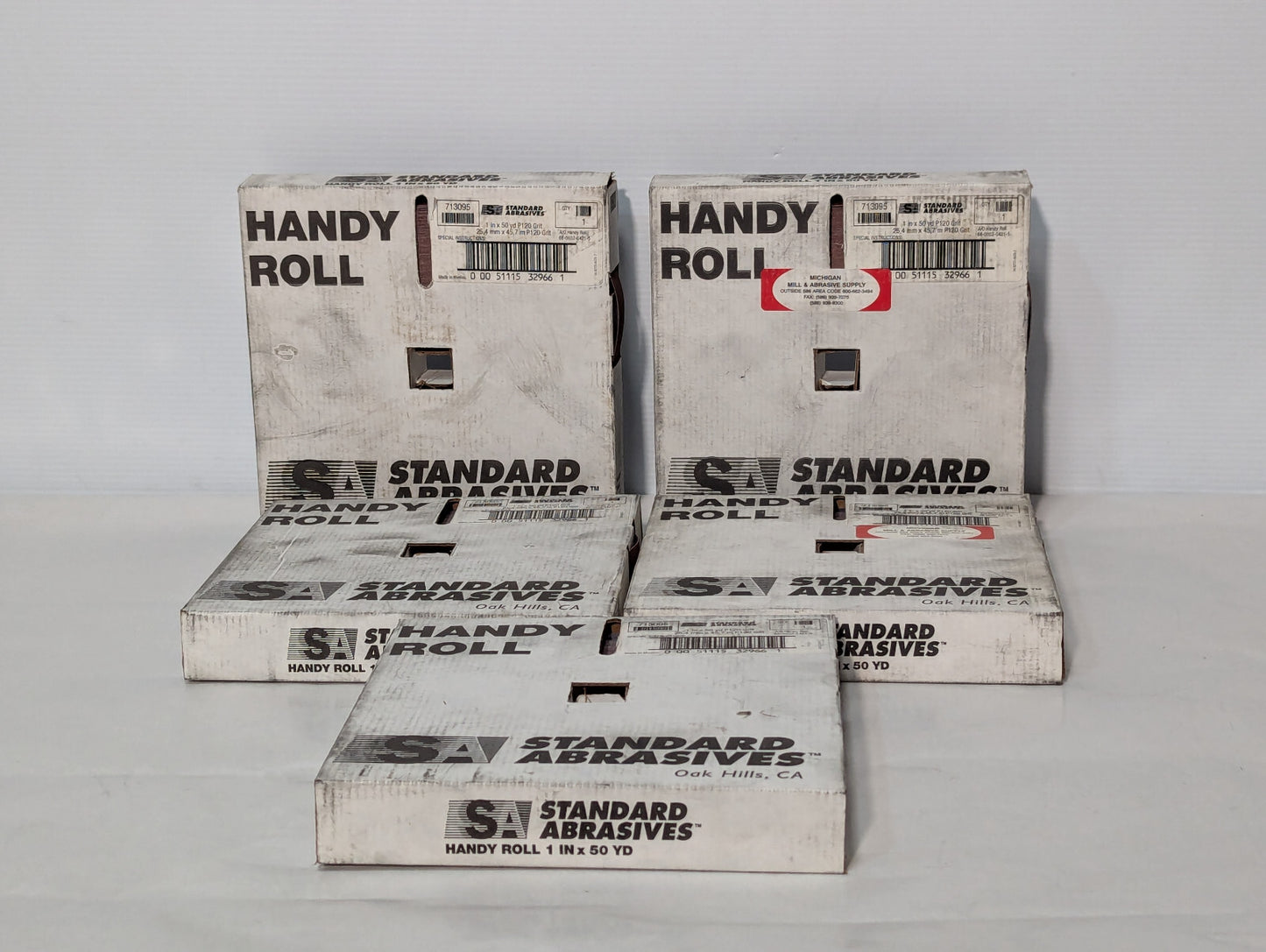 Standard Abrasives 1" x 50 Yard Handy Roll, Med P120 Grit, 66-002-0421-5, 713095
