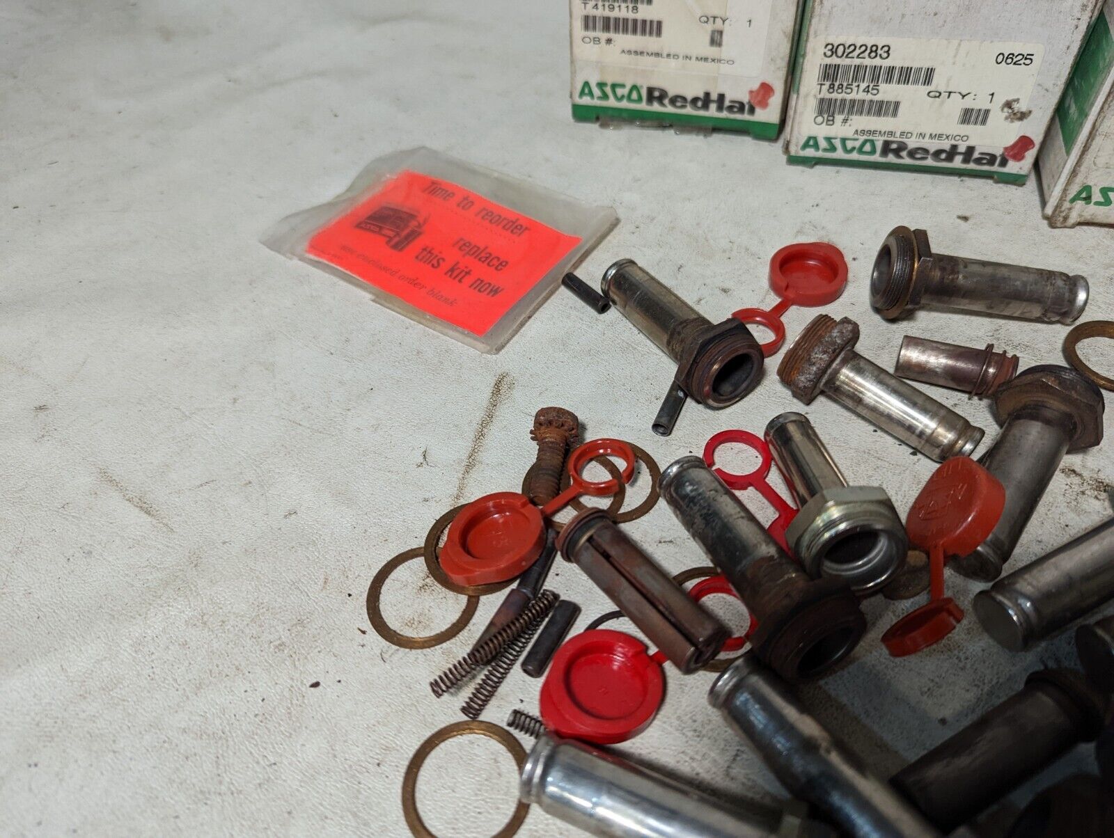 Lot of 4 partial boxes of ASCO RedHat 302283 solenoid valve repair kits
