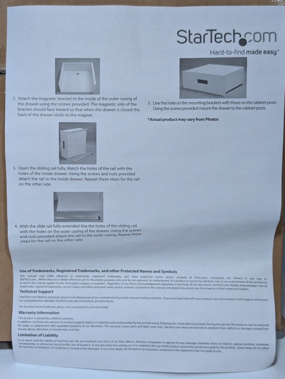 StarTech.com CABSHELF 2U Standard Universal Fixed Shelf for Server Racks, 19"