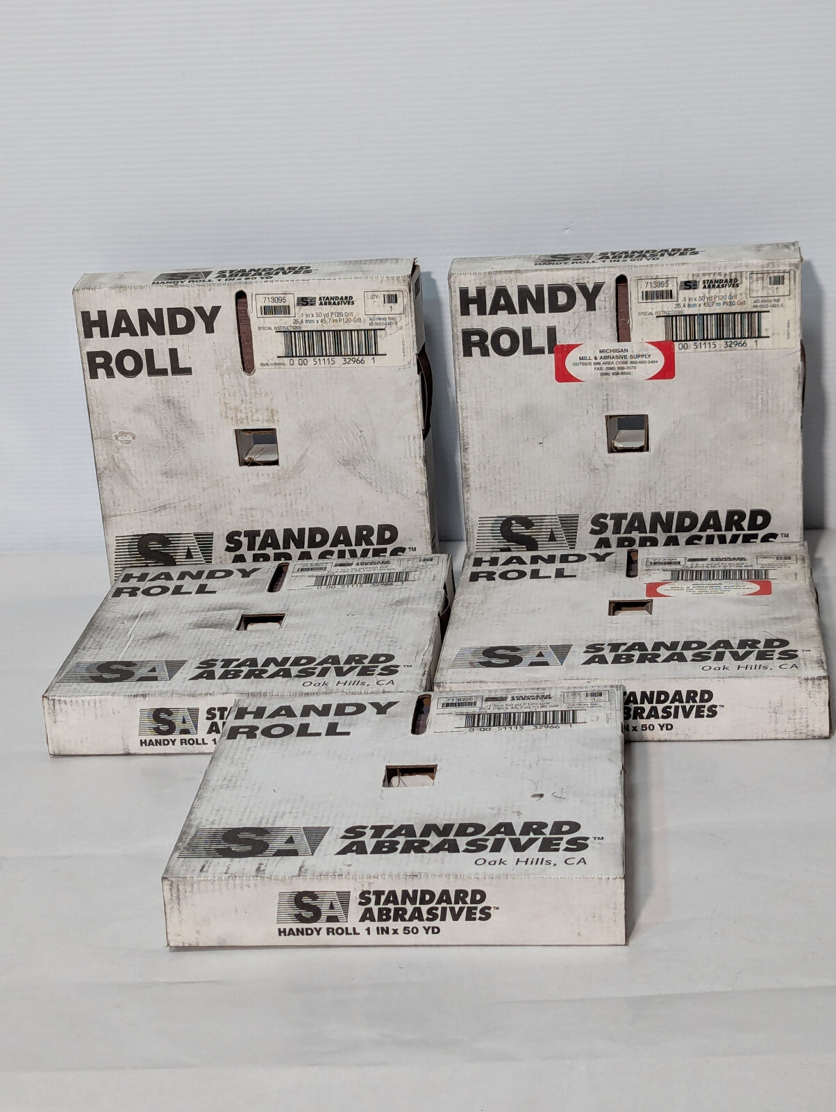 Standard Abrasives 1" x 50 Yard Handy Roll, Med P120 Grit, 66-002-0421-5, 713095