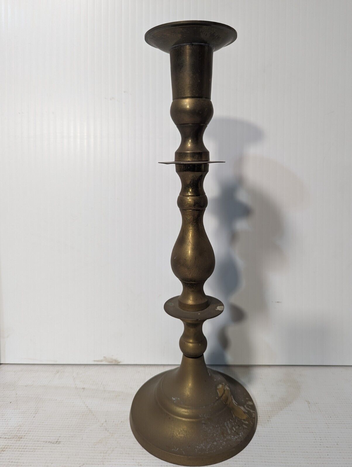 Vintage Victorian Bronze Candle Holder Candlestick, 16"x6" - Free Shipping