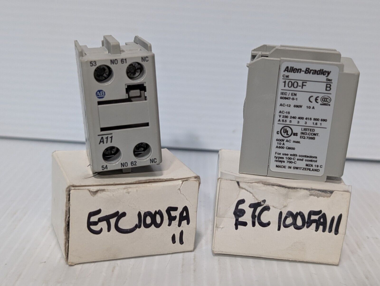 Allen Bradley 100-F Ser. B, Auxiliary Contact, Contact Block, AC-12 690V 10A