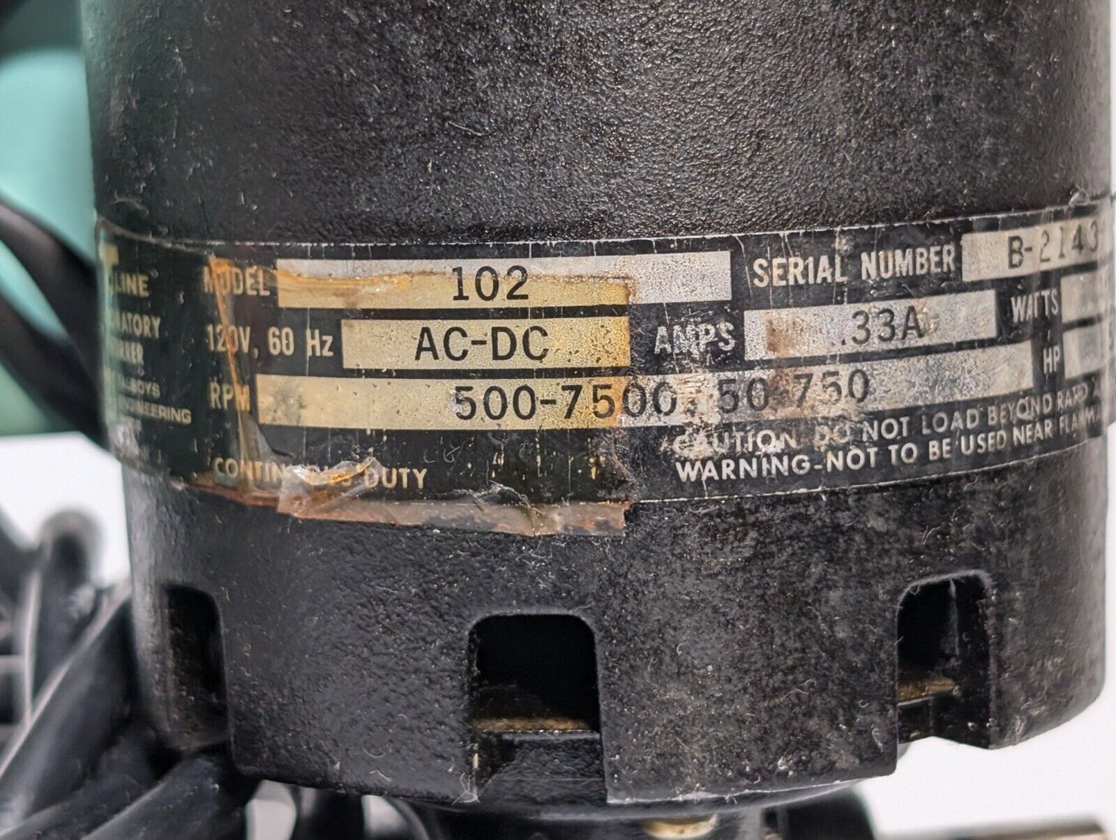 Talboys Model 102 T-Line Variable Speed Laboratory Stirrer, 40W, 120v, 0.33A