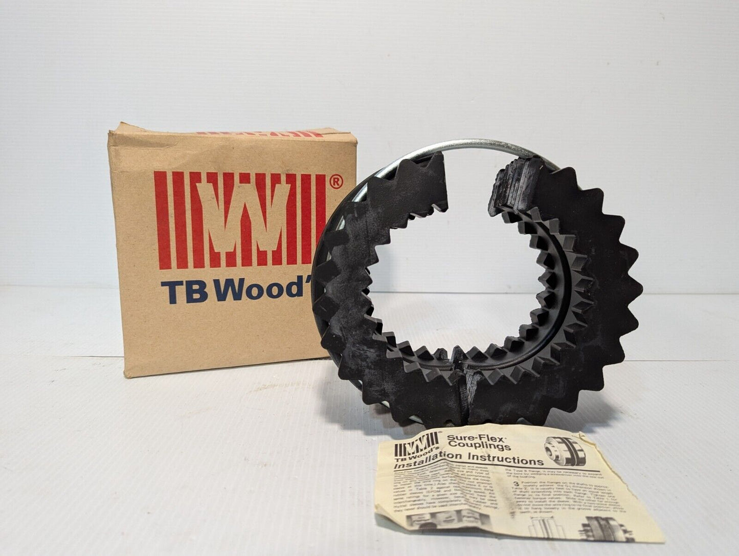 TB Wood's 10E coupling sleeve, EPDM SF, two pieces with ring, new old stock