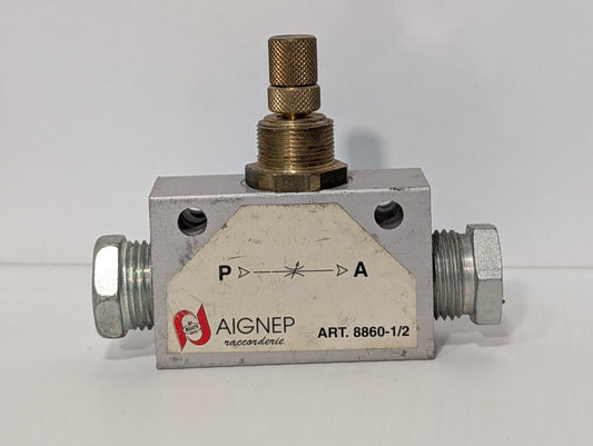 Aignep 8860-1/2 Bi-Directional In-Line Flow Regulator 7 Bar Inlet Pressure