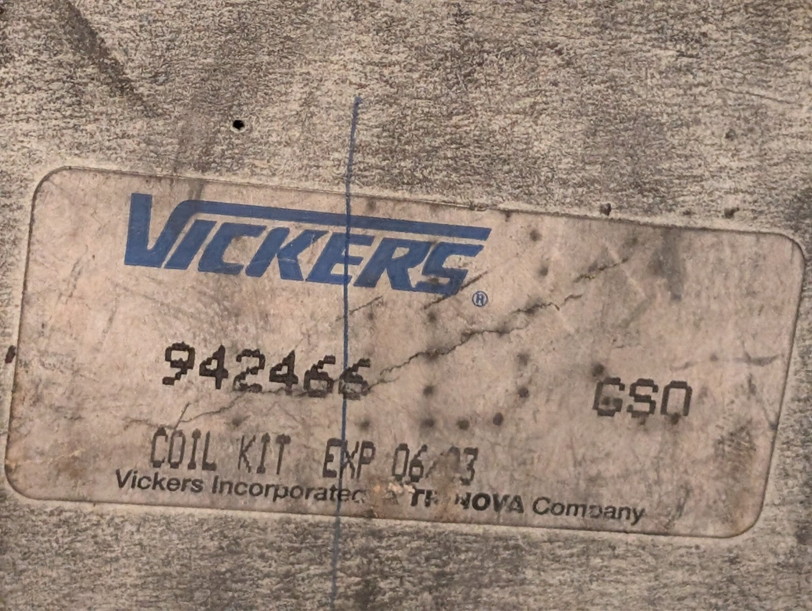 Vickers 400823 coil, 115/120VAC 60Hz 0.8A; 110VAC 50Hz 0.96A