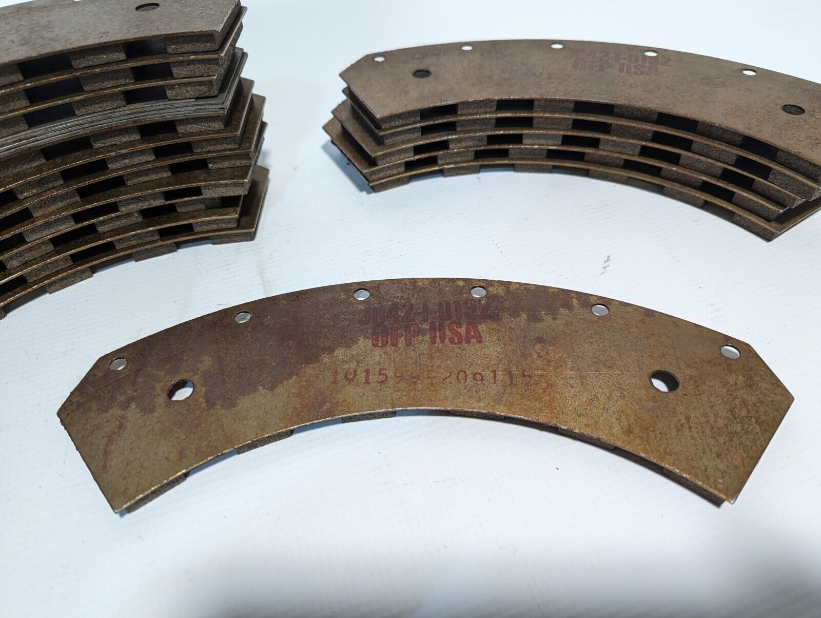 Lot of 15 OFP USA J042-1-0132 machine brake disk facings, 101599-209115
