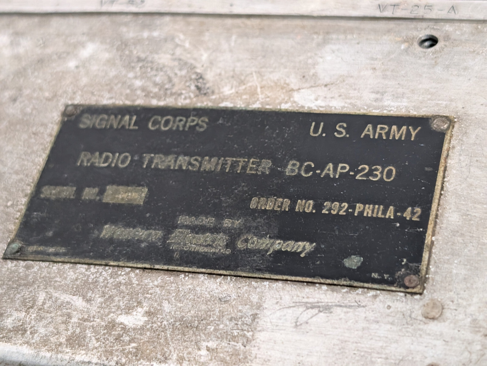 Weston Electric U.S.Army Signal Corps BC-AP-230 Radio Transmitter, 507 Antenna