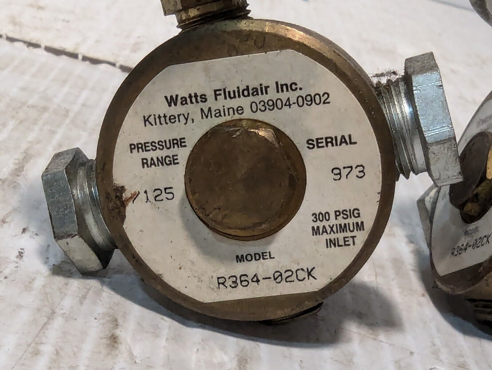 Watts Fluidair Miniature Regulator R364-02CK, 125 PSIG - Free Shipping