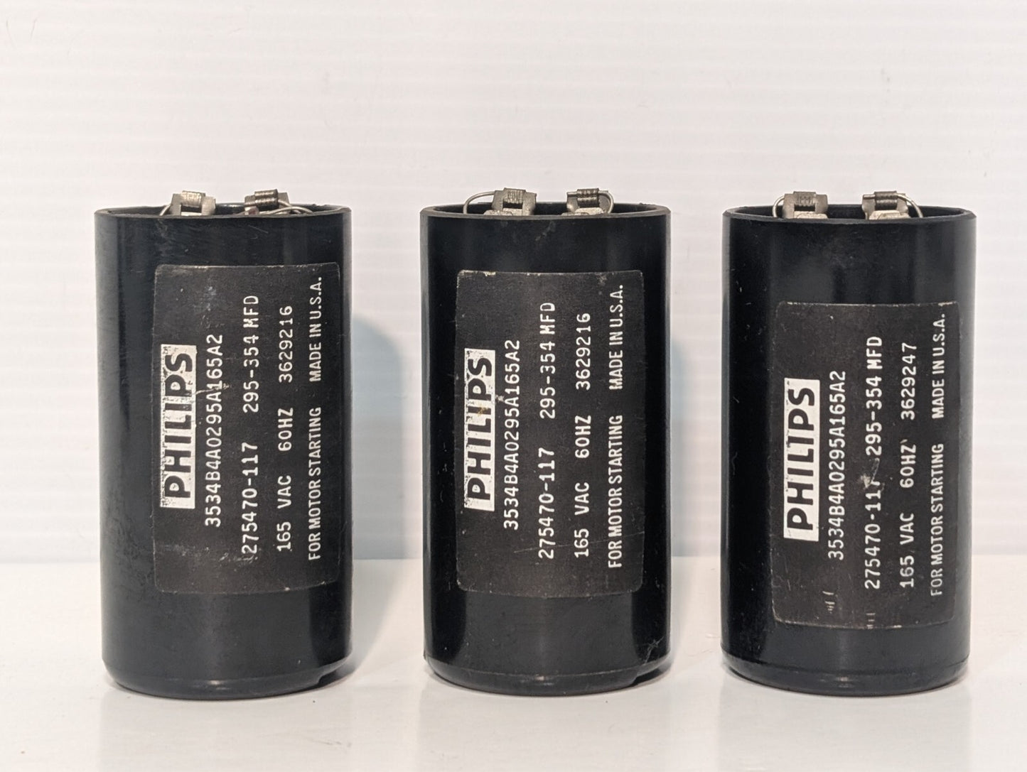 (3) Philips 275470-117 295-354 MFD Motor Start Capacitor 3534B4A0295A165A2