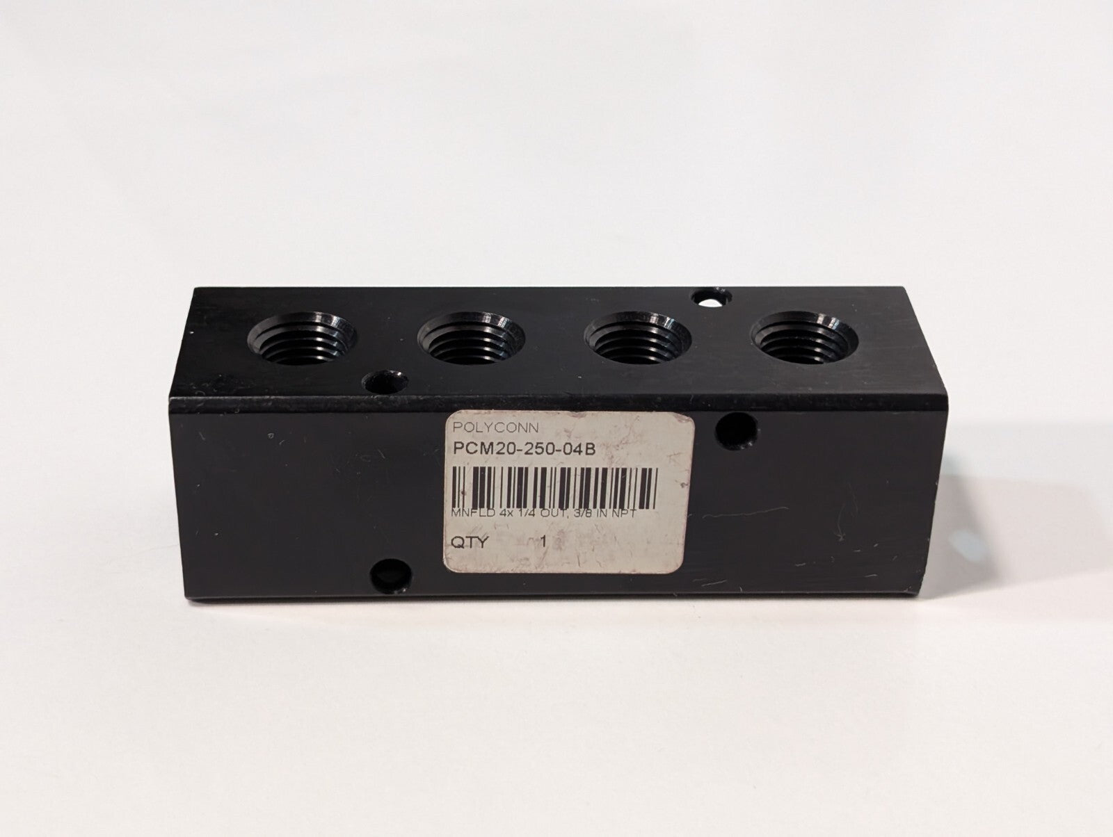 (4) Polyconn PCM20-250-04B Pneumatic Manifold 4x 1/4" NPT Out 3/8" NPT In