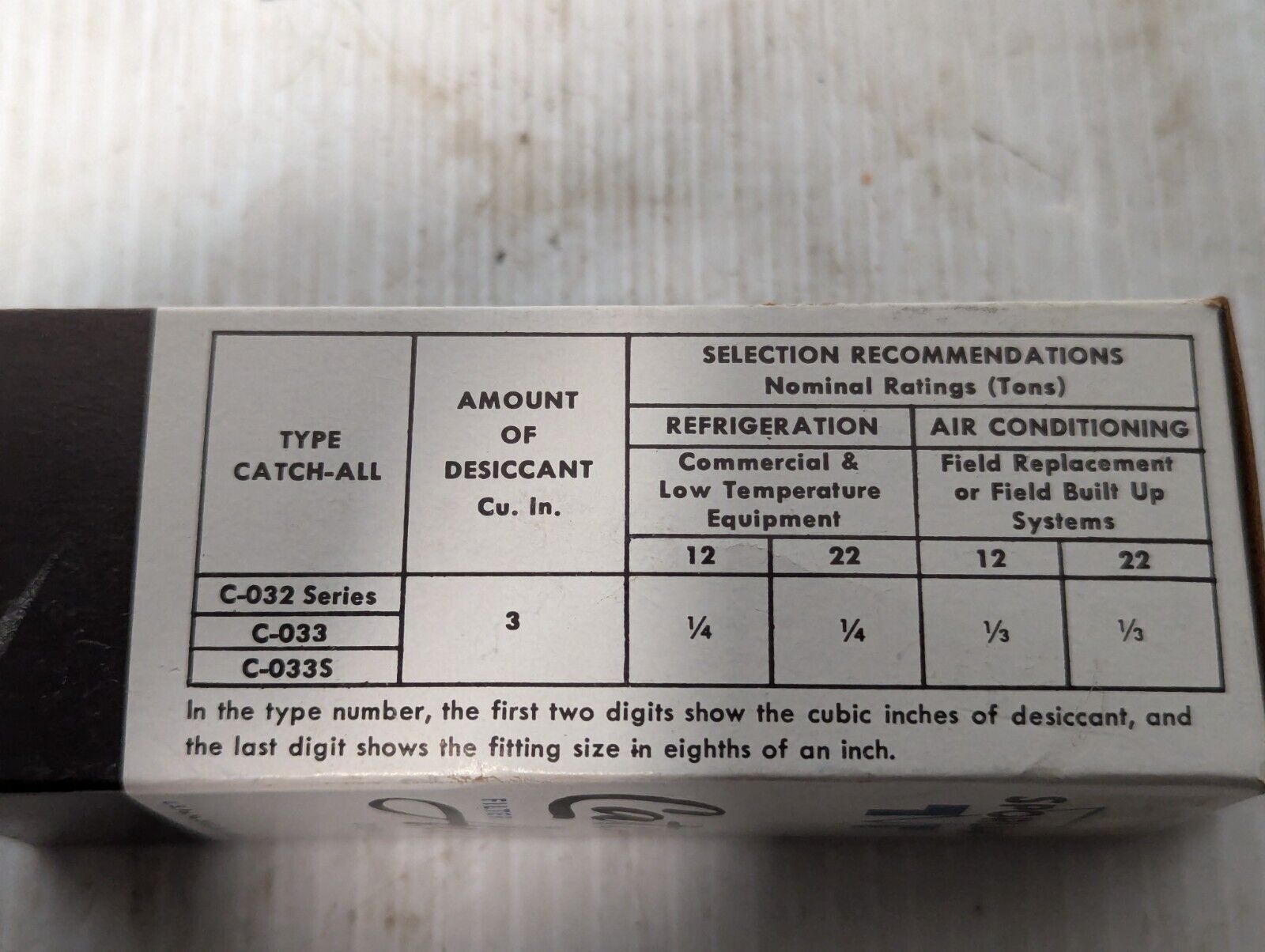 Pair of Sporlan Valve Co. Catch All Filter Drier. C-032-S W/ Box - Free Shipping