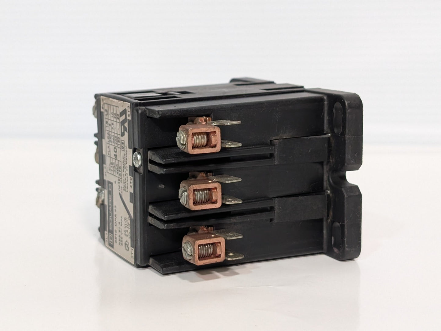 Square D 8910DPA43 Definite Purpose Contactor 50A Res, 40A, 3 Pole, Box Lug Term