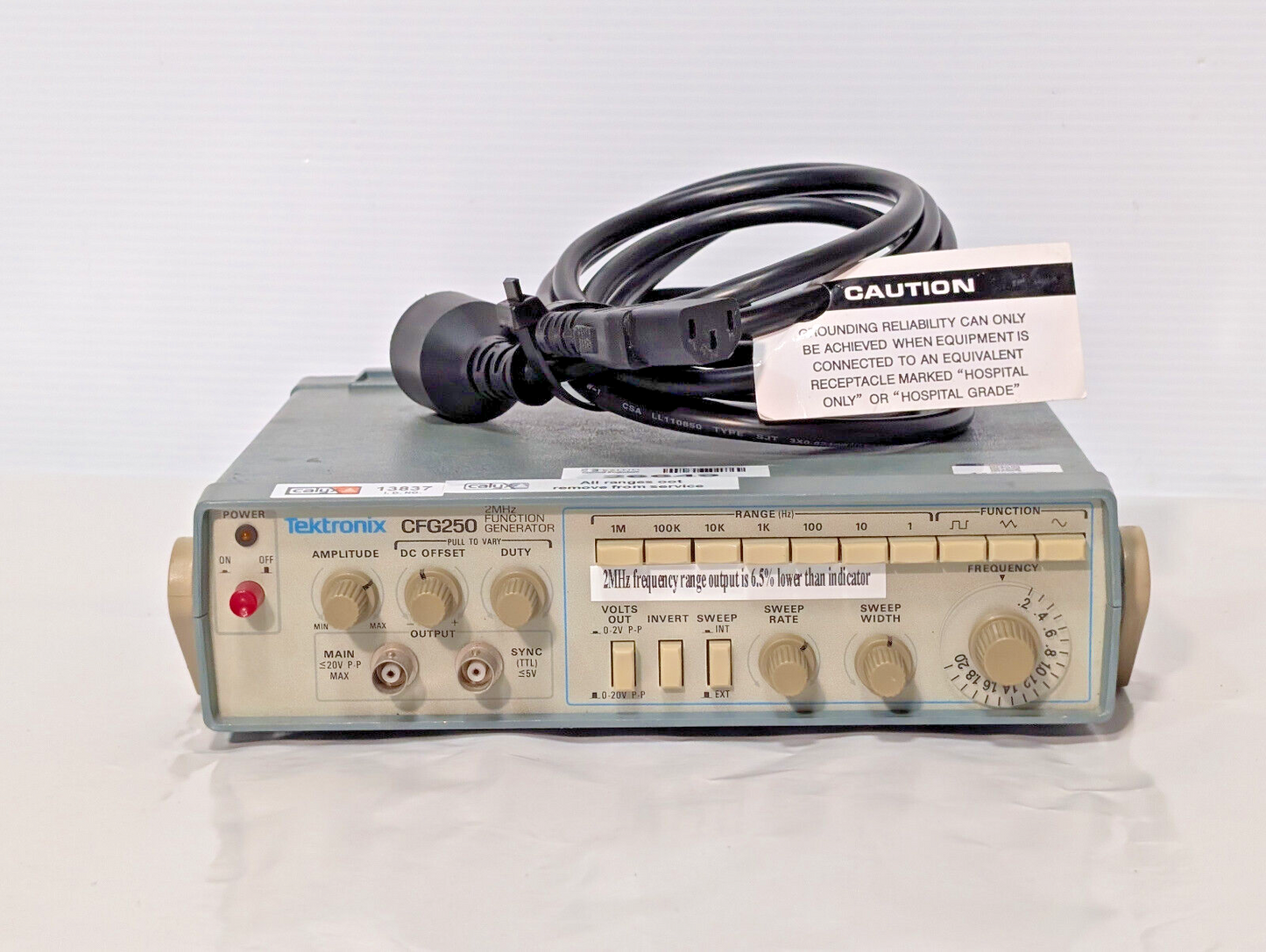 Tektronix CFG250 Function Generator with Power Cord 2MHz