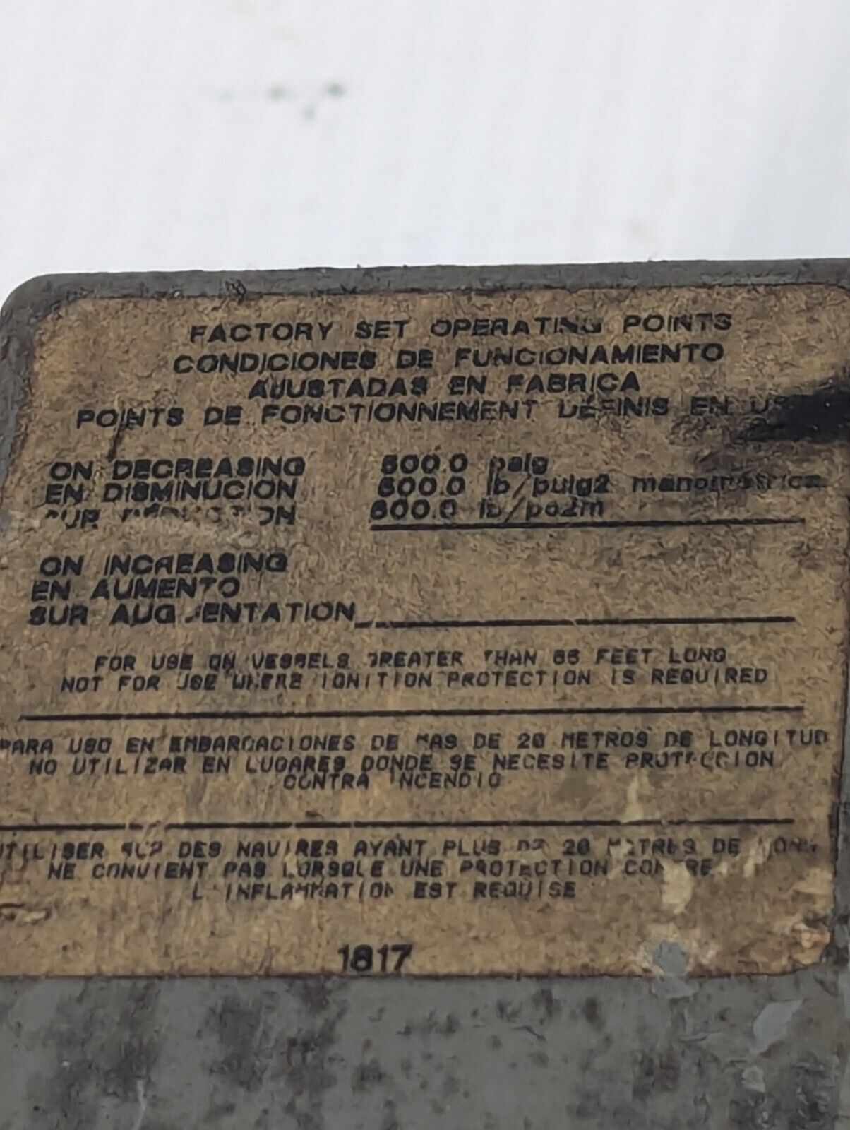 Square D 9012GCW-1 Pressure Switch / Interruptor,  20-1000psi, Ser. C -Free Ship