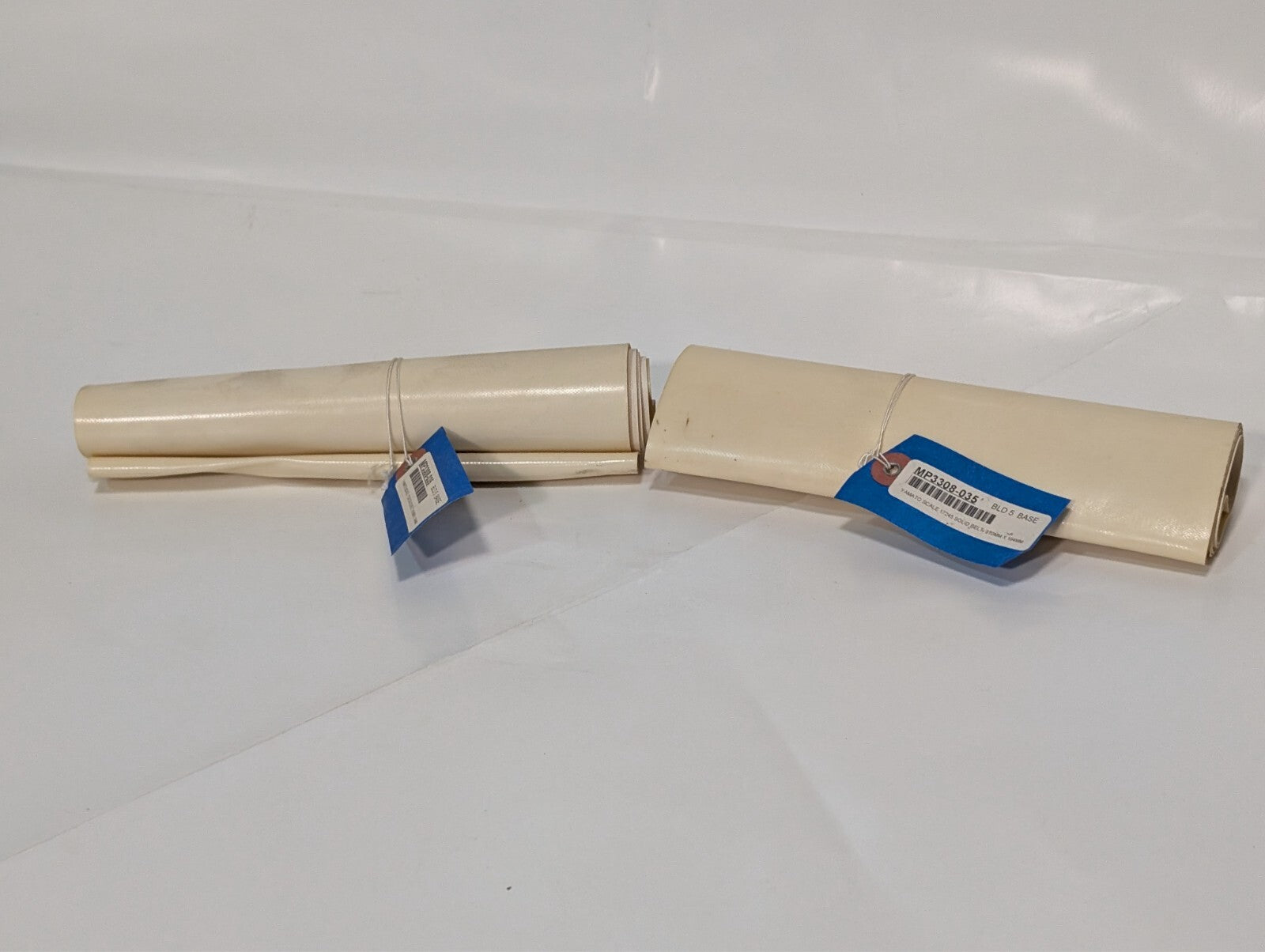 (2) Yamato Scale 17245 Solid White Conveyor Belt 910 x 194 mm Dorner MP3308-035