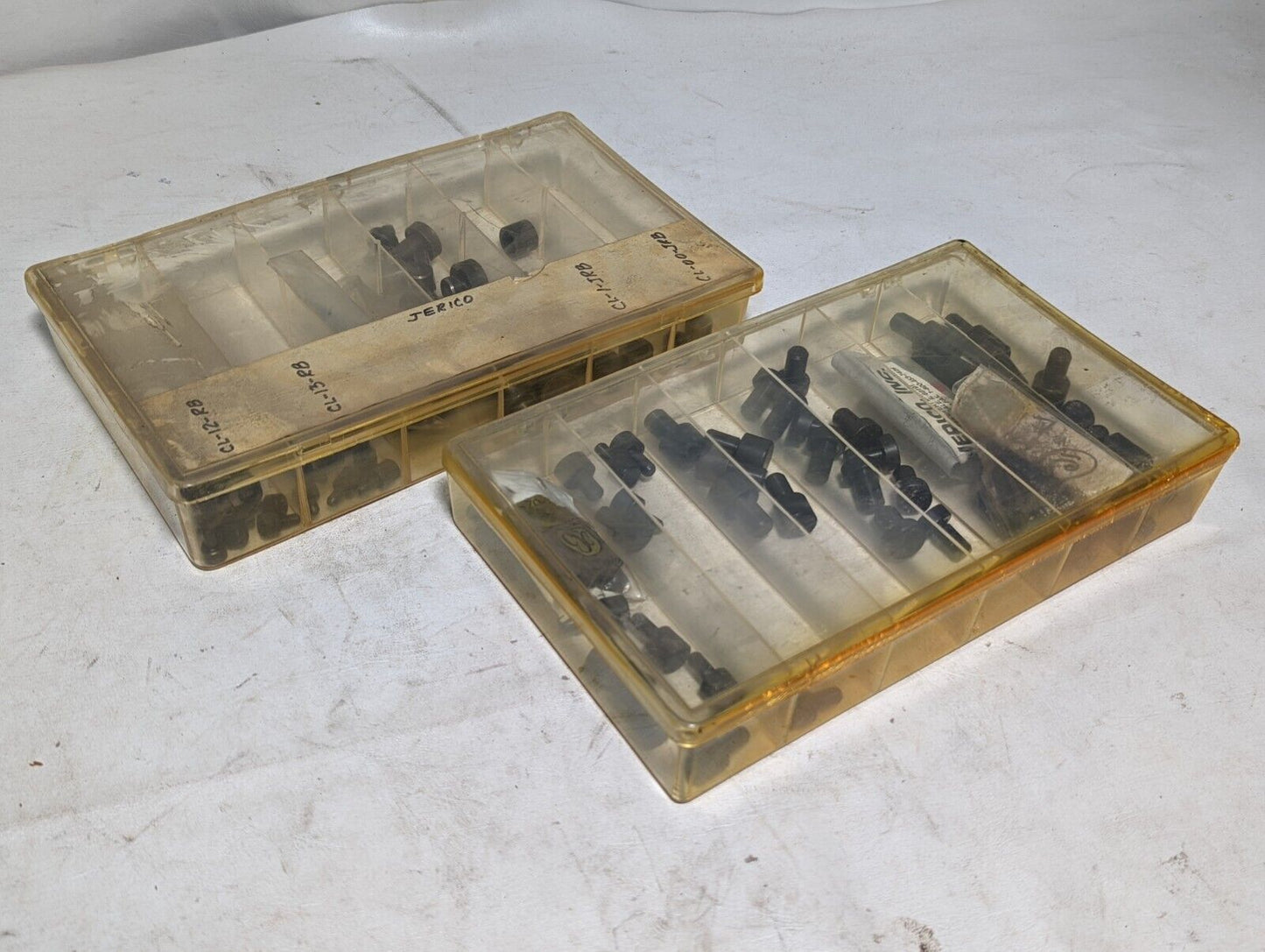 Lot of Jerico rest buttons, two bins, CL-12-RB, CL-13-RB, CL-1-JRB, CL-00-JRB