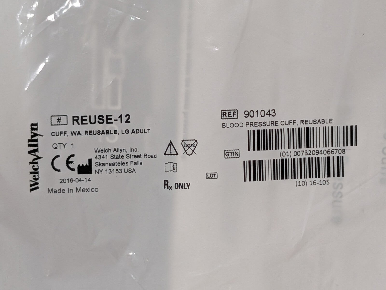 3) Welch Allyn FlexiPort Reusable Blood Pressure Cuffs, Large Adult 12 & Child 9