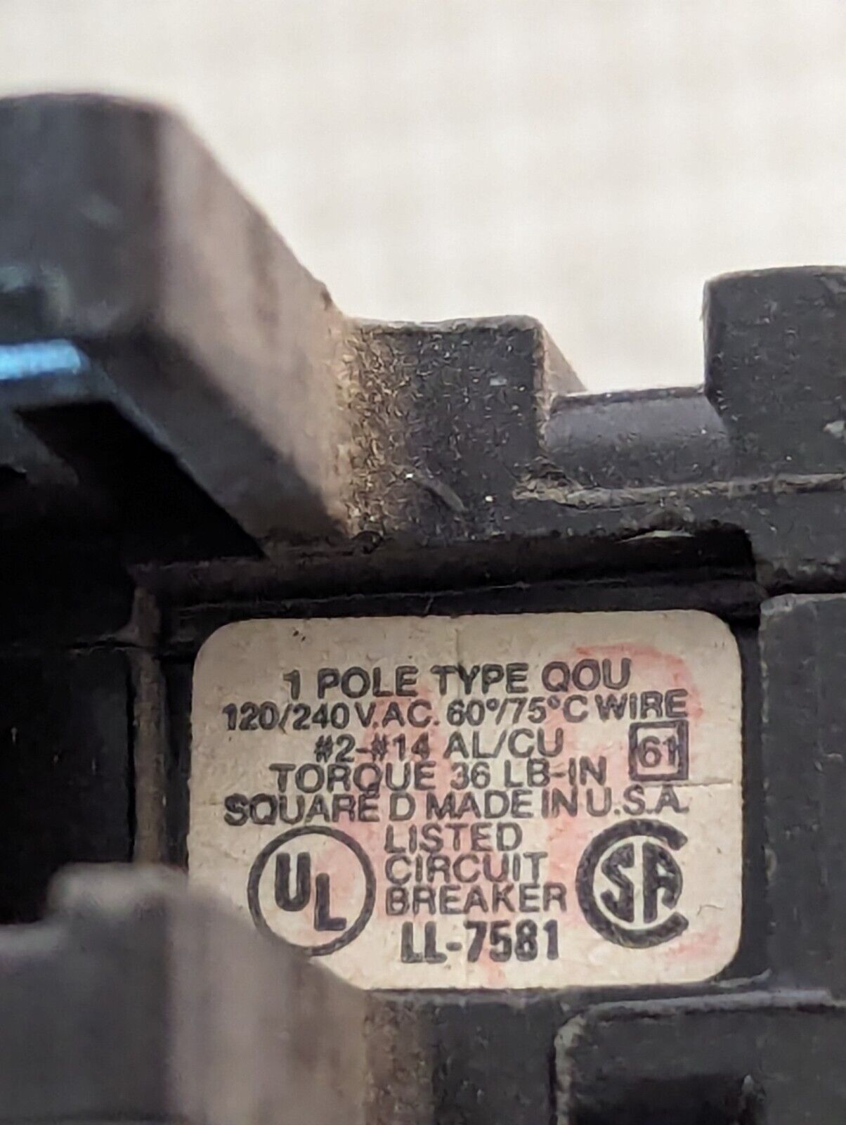 Square D QOU120 Circuit Breaker, 20 Amp, 120 / 240v, 1-Pole - Free Ship+Returns